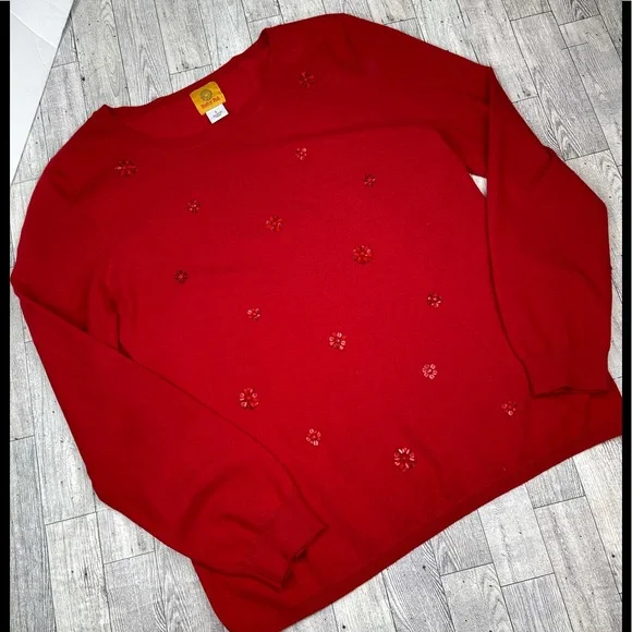 Ruby Rd. Beaded Sweater Size L - Picture 2 of 8